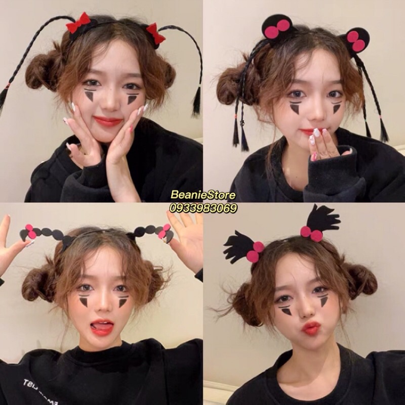 Băng Đô Bờm Tóc Giả Cute Dễ Thương Hài Vui Nhộn Tiktok Livestream