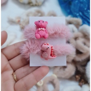 Dây cột tóc lông hình gấu dễ thương