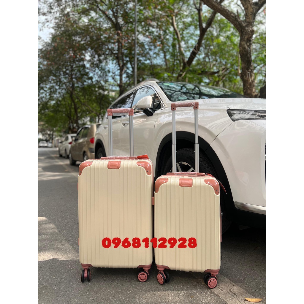 \*.*/SALE THÁNG DU LỊCH \*.*/SIZE 20+24 - Vali kéo du lịch bo góc khung nhôm khoá kéo có khuy móc đồ, nhựa abs cao cấp
