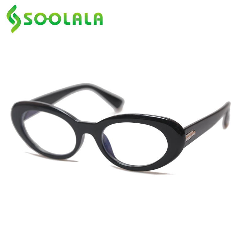 Kính đọc sách SOOLALA mini chống ánh sáng xanh hình bầu dục có thể thay thế cho nữ