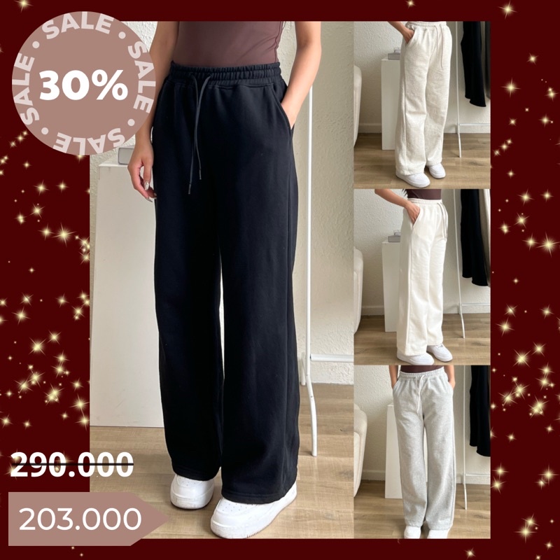 Quần Jogger Sweatpants Nam Nữ Xám Đen Tiêu ET.TEE Quần ống rộng dây rút nỉ bông mỏng cạp chun đủ size đủ màu Q435
