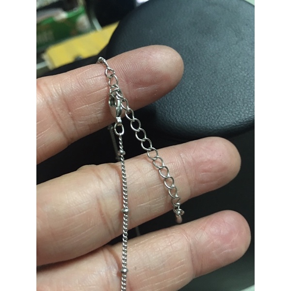 Dây chuyền phối mặt đá thủy tinh trắng si tuyển Nhật