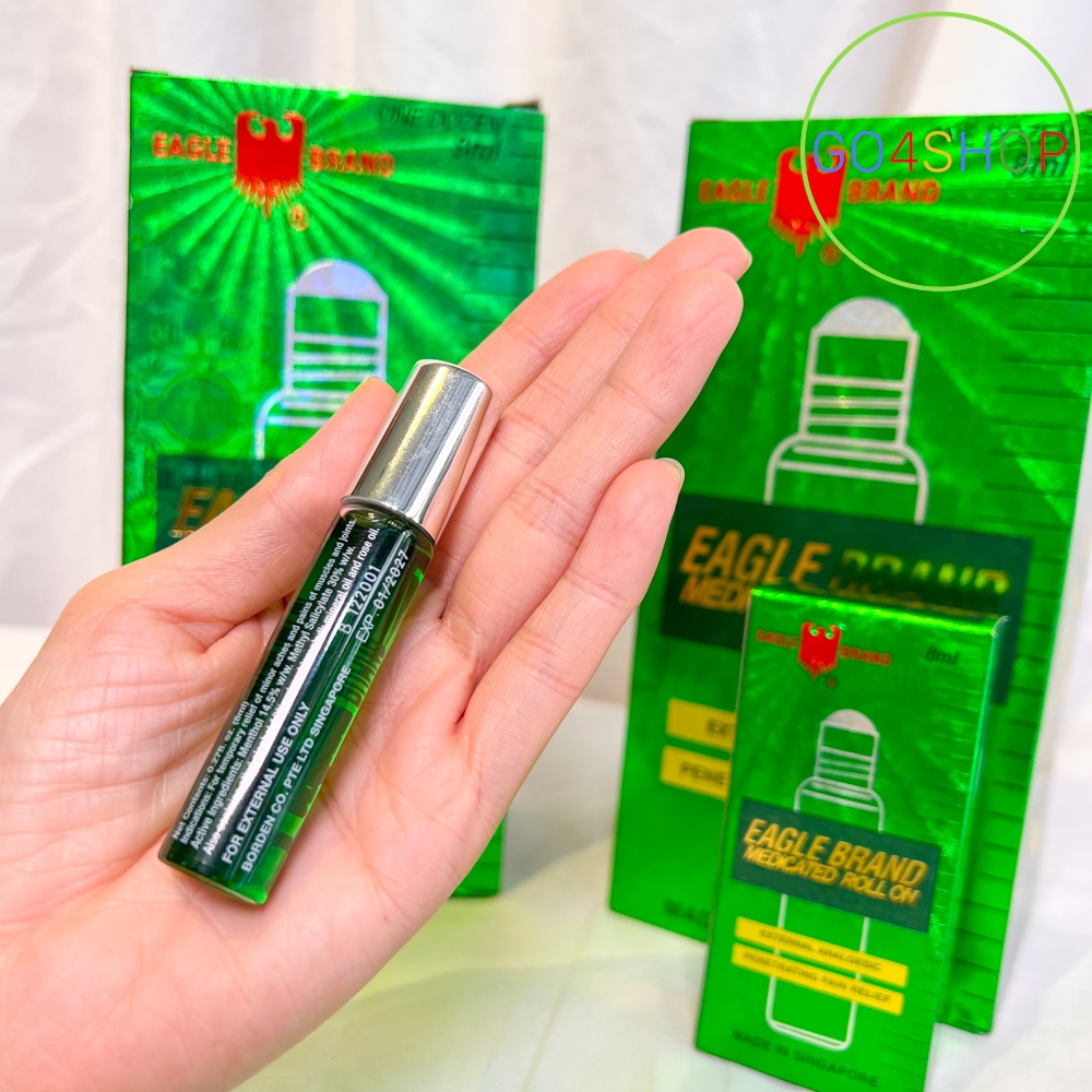 Dầu gió xanh con Ó Eagle Singapore dạng chai lăn 8ml