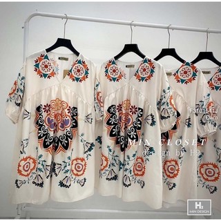 Đầm thô thổ cẩm cổ tim xinh đẹp