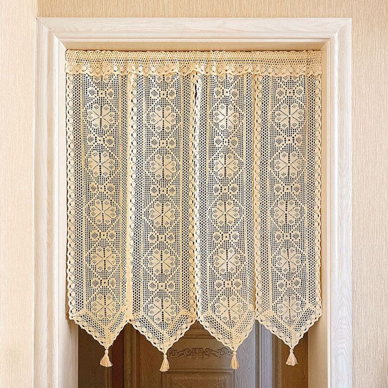 INS Style Bohemian Style Cotton Thread Woven Lace Hollow Bathroom Door Curtain Partition Curtain Fen