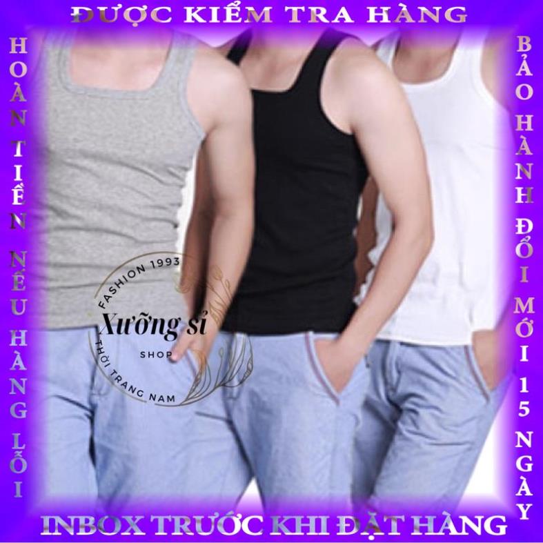 SALE OFF ÁO BODY 3 LỖ NAM , COTTON from ôm , 3màu , SIZE 40kg-90kg 3L03 trantu