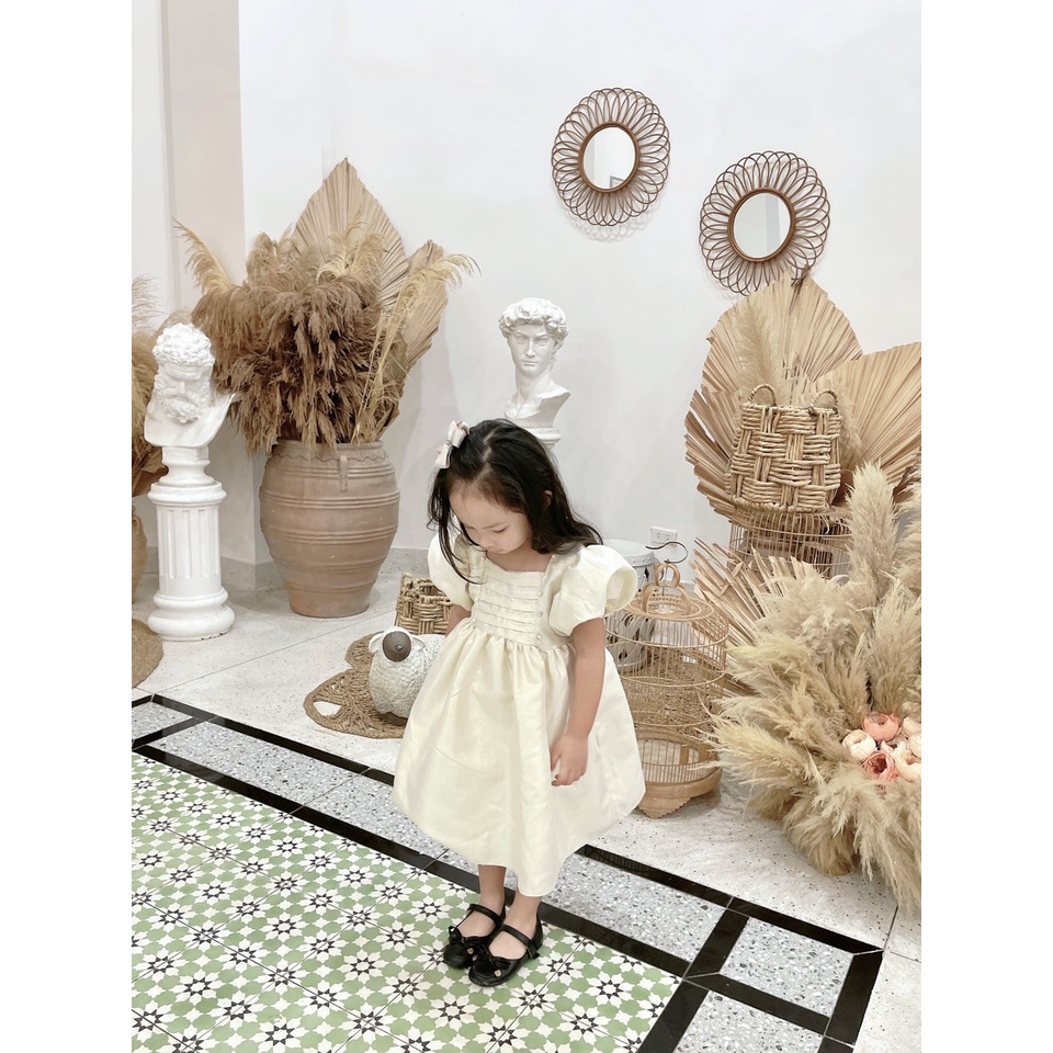 Váy taffa ánh nhũ ngọc Lennco cho bé gái