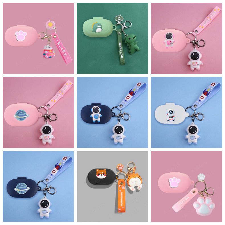 Vỏ Bảo Vệ Hộp Sạc Tai Nghe redmi buds 4 Lite redmi buds 4Lite Bằng Silicon Hình Phi Hành Gia / Chó / Mèo / Gấu Trúc Dễ Thương Kèm Móc Khóa