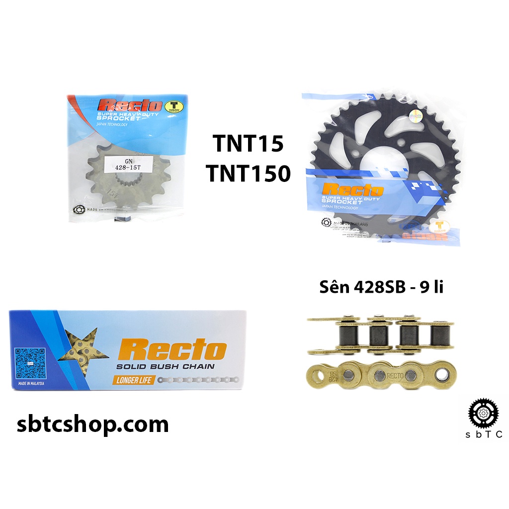 NSD Nhông sên dĩa RECTO Benelli TNT 150 TNT15 TNT150 chính hãng