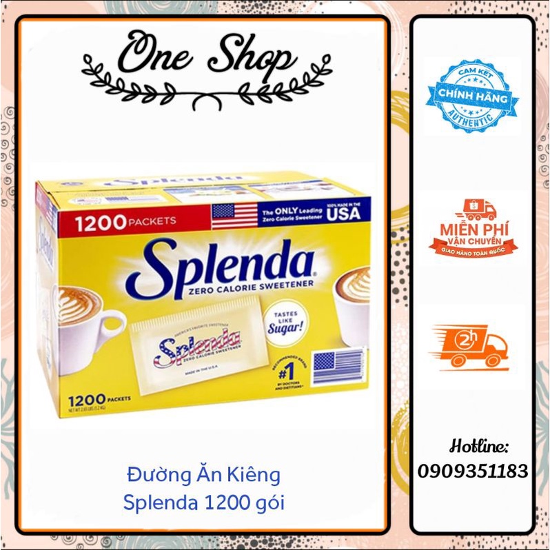 (Date T5/25) Đường ăn kiêng Splenda Zero Calorie Sweetener 1200 gói của Mỹ