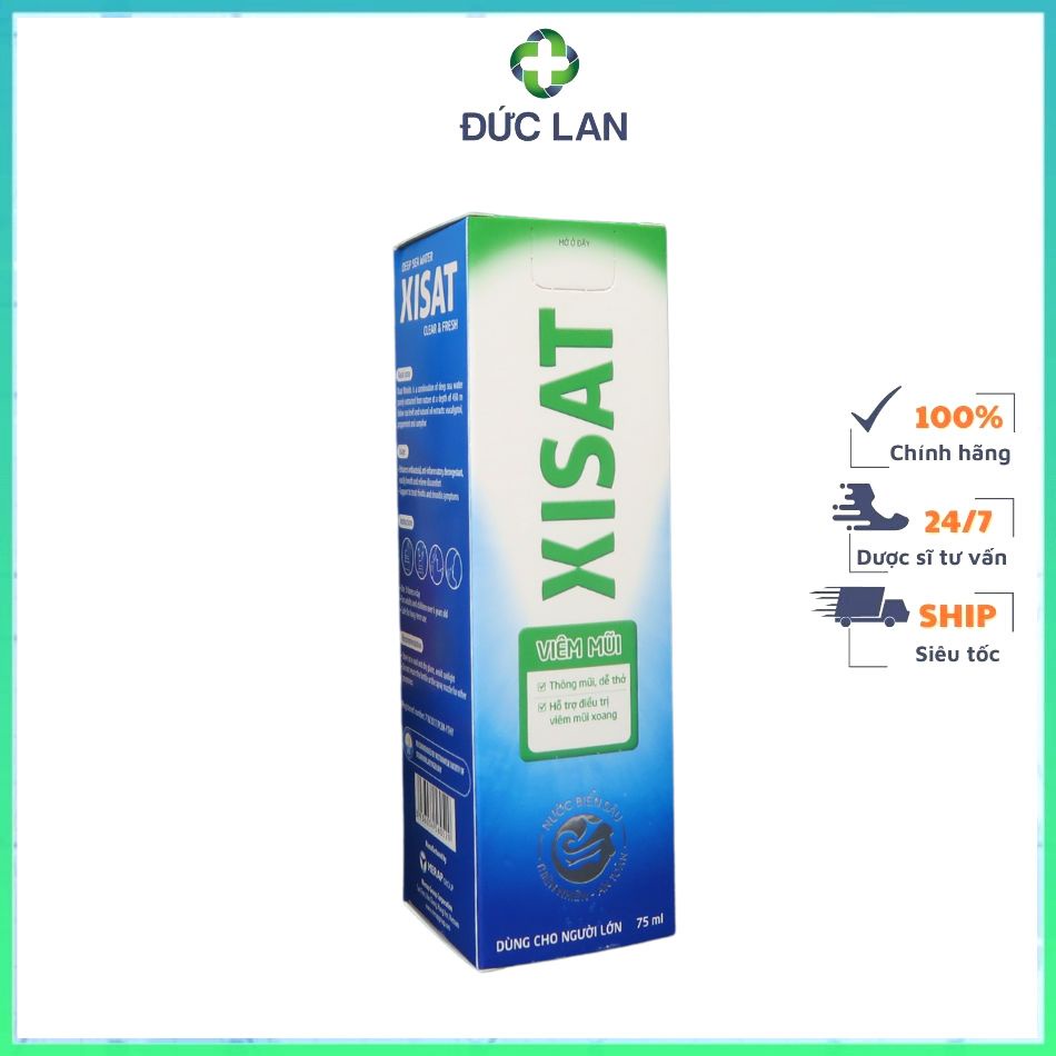 XỊT MŨI XISAT 75ML GIÚP THÔNG MŨI, DỄ THỞ, GIẢM VIÊM MŨI XOANG CHO NGƯỜI LỚN