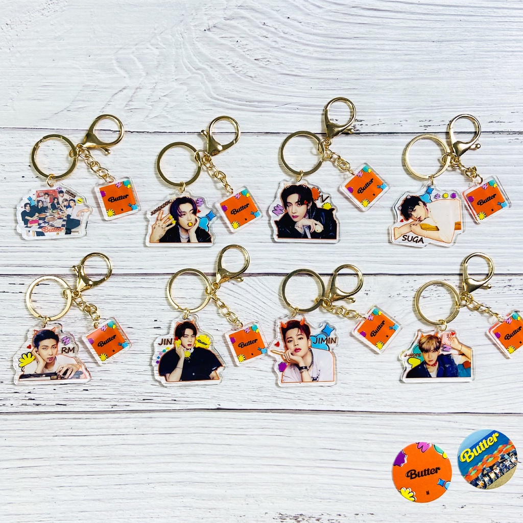 BTS Key Chain Butter Album 2-piece Acrylic Key Cute Creative Pendant