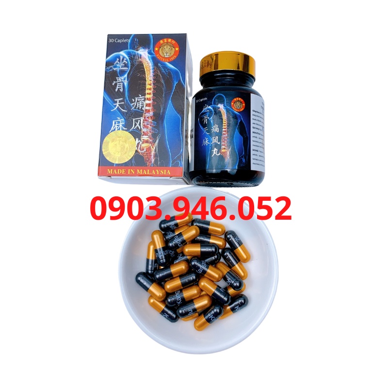 Toạ Cốt Thiên Ma Thống Phong Hoàn Chai Sành Viên Có Chữ - Hộp 30 viên