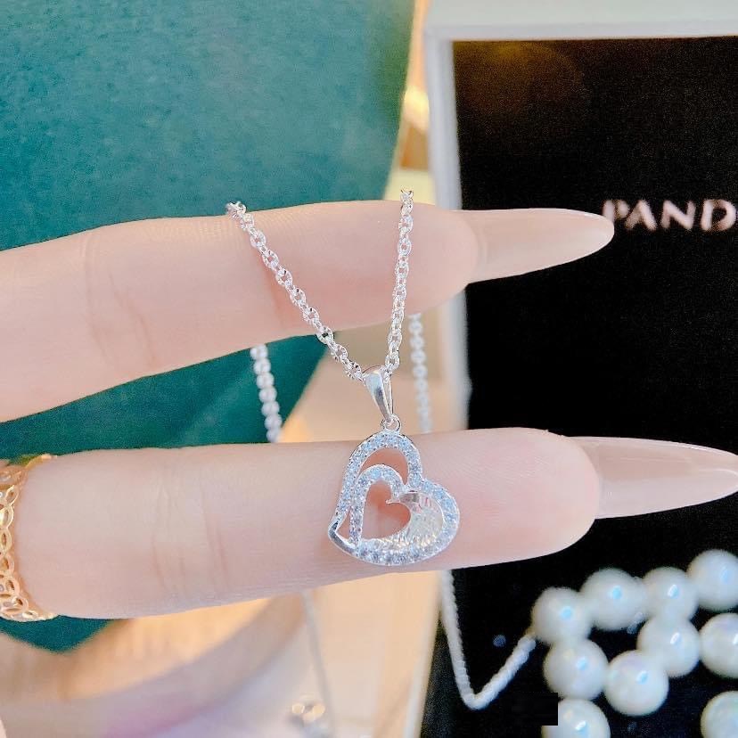 Dây chuyền hoa phay Ý cao cấp Mix mặt nạm đá thời trang