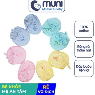 Set Bao Tay + Bao Chân Buộc Dây, Bao Tay Chân Mintu Cho Bé Sơ Sinh Dưới 7kg - BTT00591