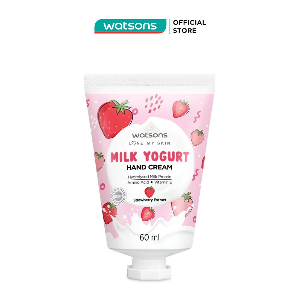 Kem Dưỡng Tay Watsons Milk Yogurt Hương Dâu Hand Cream Strawberry Extract 60ml