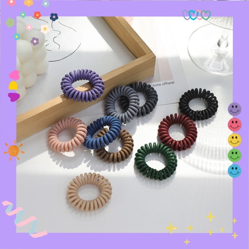 Dây thun lò xo cột🌈  buộc tóc màu nhám