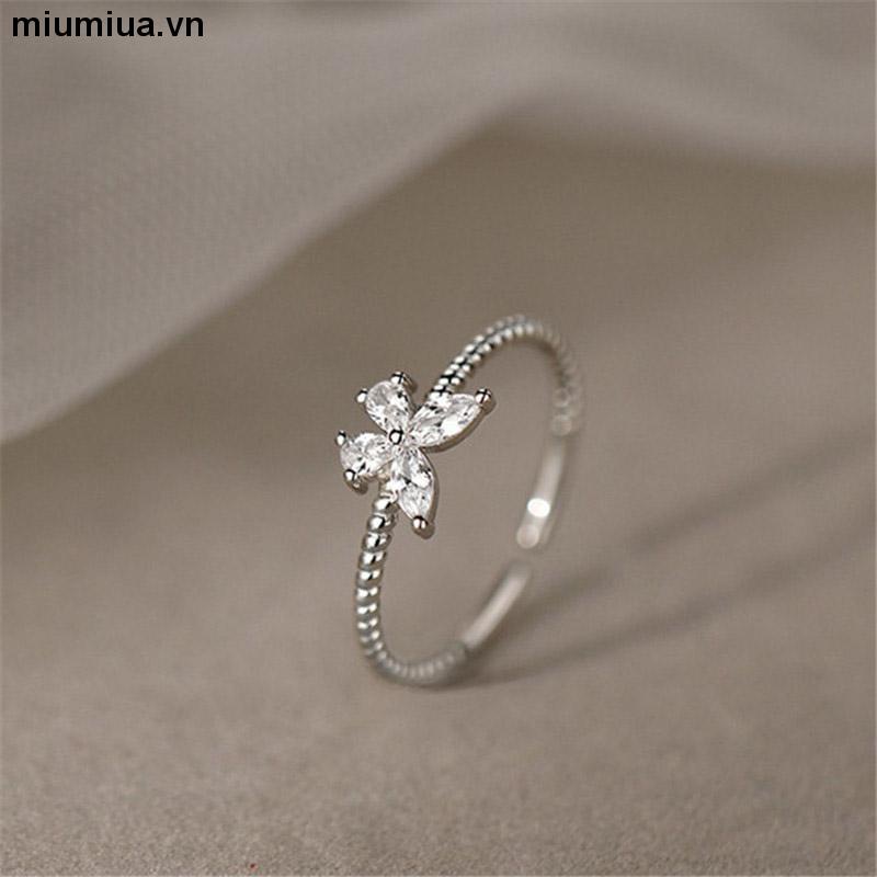 miumiuaNhẫn bướm đính đá xinh bạc 925 𝐍A nhà Tiệm nhỏ của Ryn