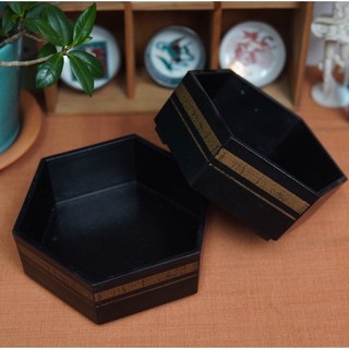 Hộp hình thoi nhựa abs đựng thức ăn/cơm lươn/tempura nhật bản - sơn mài nhật bản