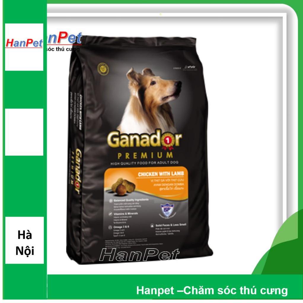 Hanpet. Thức ăn chó dạng viên cao cấp Ganador Adult (cừu gạo) gói 1,5kg - Dành cho chó trưởng thành (hanpet 210)