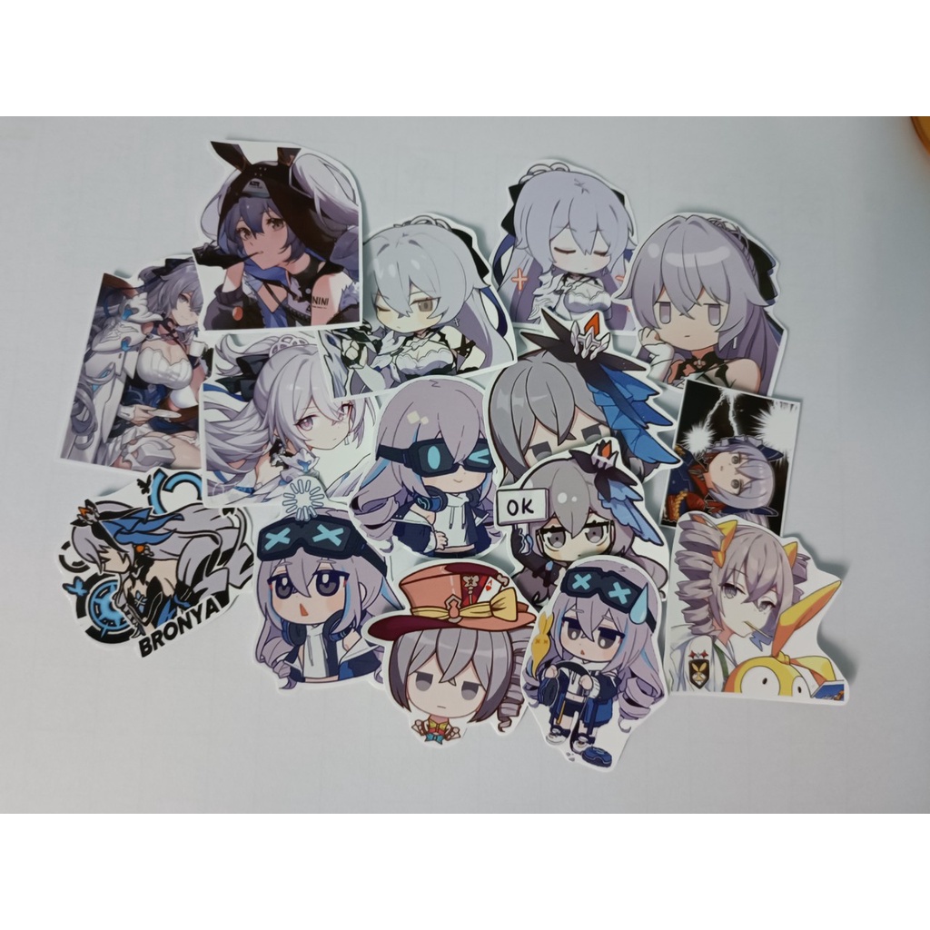 - Set 10/15 Sticker Broyna / Bronya Zaychik game  Honkai Impact hình dán chibi  trang trí siêu đẹp