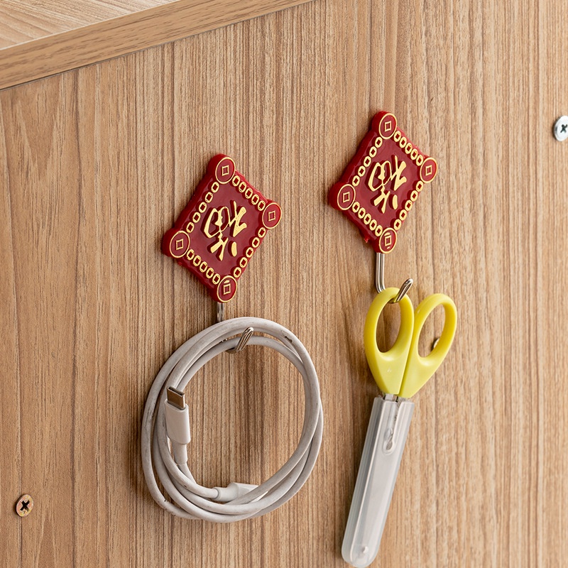 [Home] Móc Dán Tường / Kính / Gạch Men Chịu Tải Mạnh Trang Trí Năm Mới Phong Cách Trung Quốc DIY