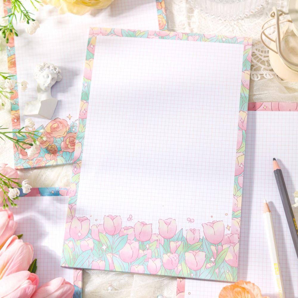 Bộ 50 Tờ Giấy Ghi Chú Họa Tiết Khu Vườn Hoa Lãng Mạn Sáng Tạo