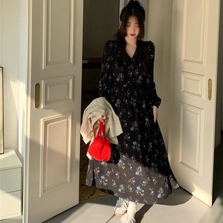 Đầm Maxi Tay Dài Hoa Nhí