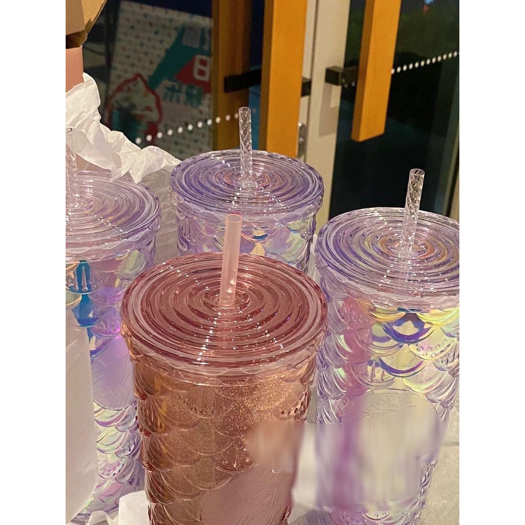 Ly Starbucks Unicorn đổi màu siêu hot, Dưới ánh sáng là 1 màu khác ✨ khi sử dụng nước sẽ có