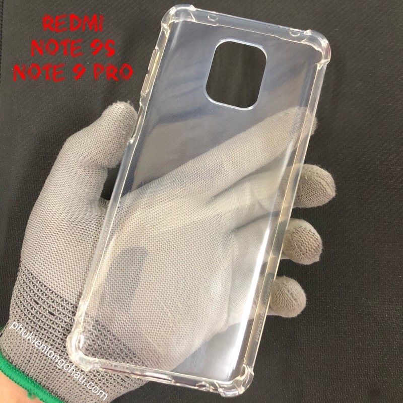 Ốp Lưng Redmi Note 9s / Note 9 Pro Dẻo Trong Suốt Chống Va Đập Có Gù Bảo Vệ 4 Gốc Silicon Cao Cấp