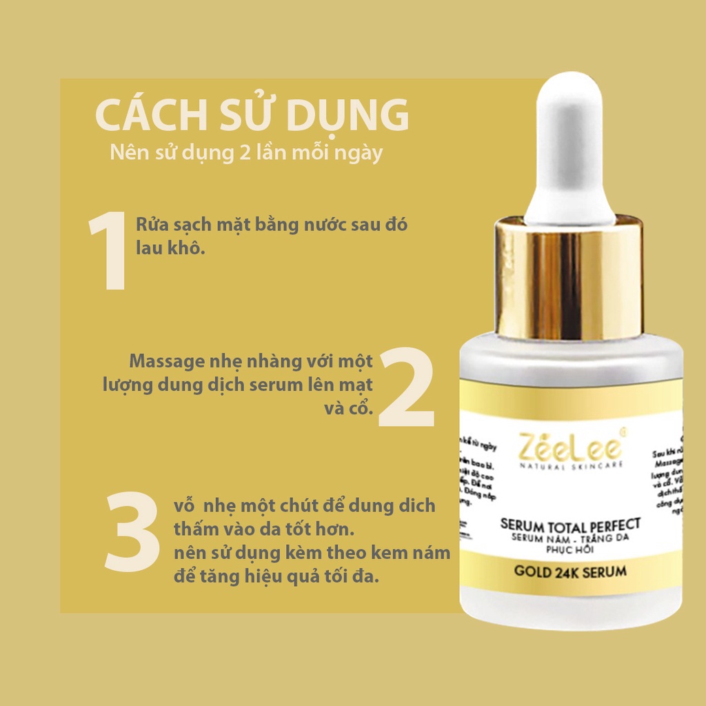 Serum Nám Trắng Da Zeelee Xóa Nám Mờ Tàn Nhang Trắng Sáng Đều Màu 20ml