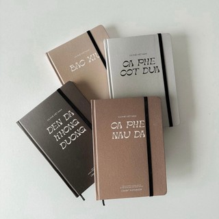  Sổ tay ghi chép dot grid bìa cứng A5 130GSM 100gsm 140 trang Crabit Phê Phin Collection 
