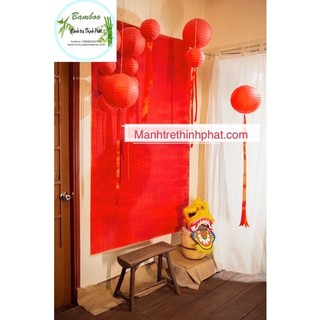 Mành tăm tre sơn đỏ Trang Trí Tết Siêu Đẹp 1.2mx2m. Mành tăm tre đỏ trang trí Tết. Phông nền mành tre làm Brachgroud.