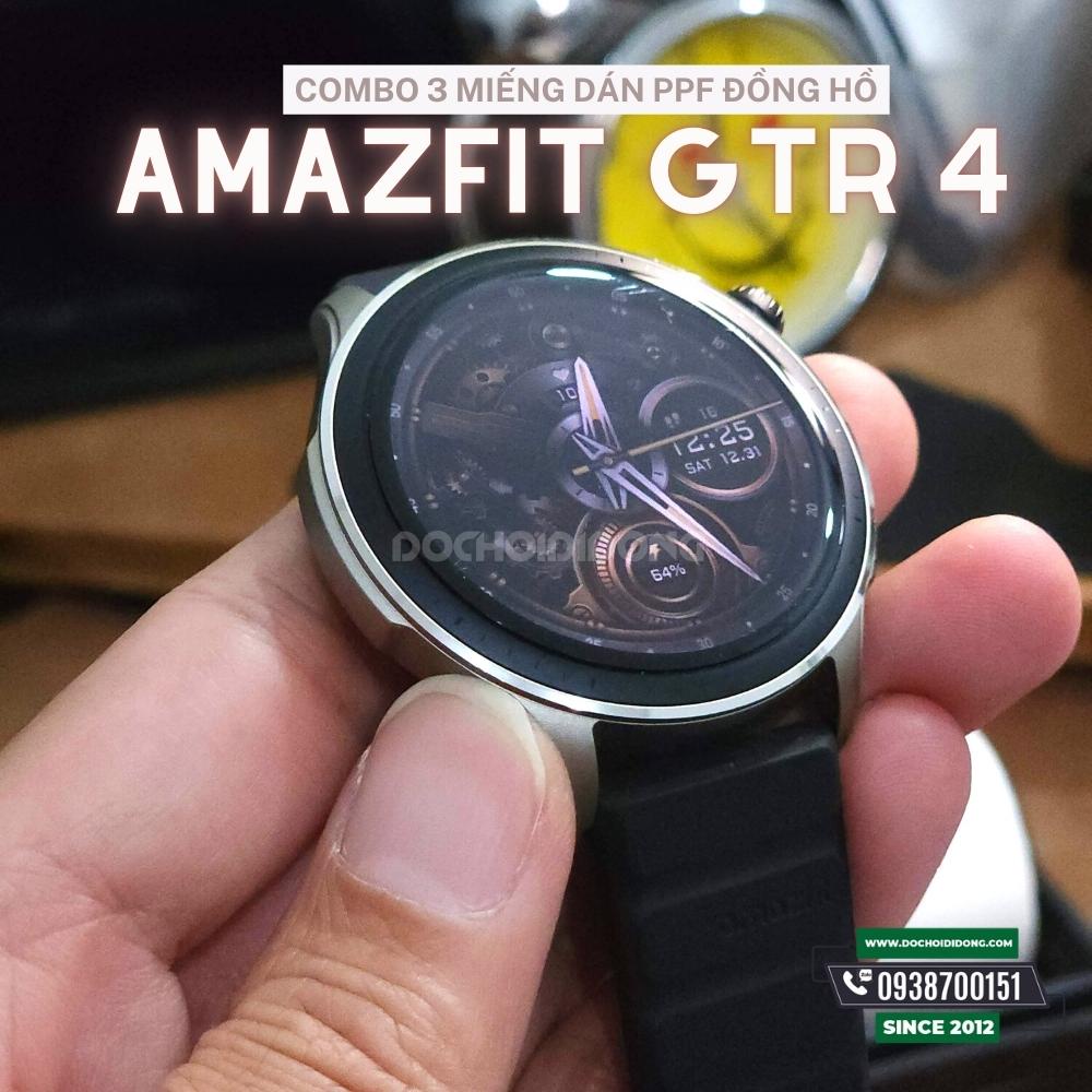 DÁN BẰNG NƯỚC - COMBO 3 Miếng dán PPF đồng hồ Amazfit GTR 4