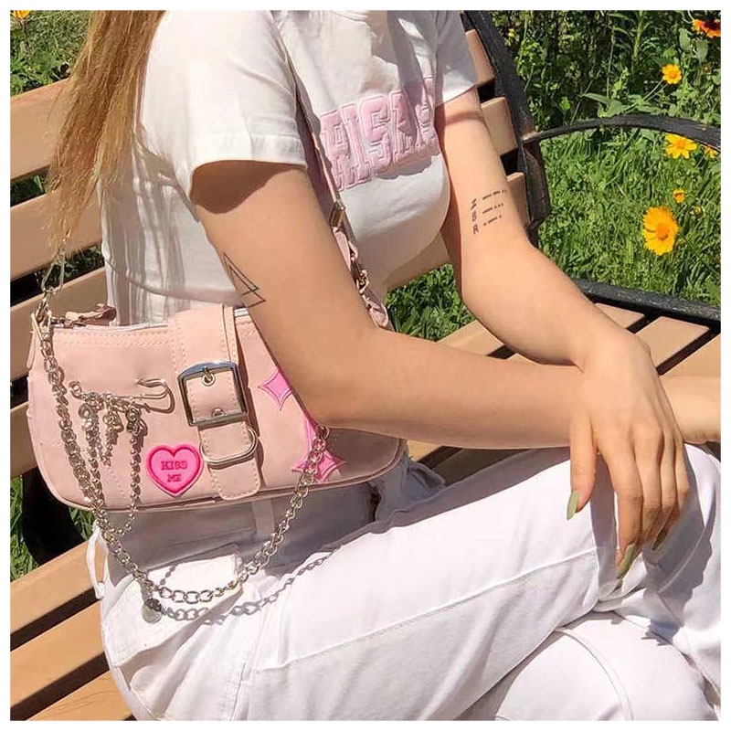 Mischa Túi Đeo Chéo Vai Bằng Da PU Màu Hồng Ngọt Ngào Và Mát Mẻ Thời Trang Cho Nữ