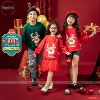 Áo nỉ noel có túi cho bé trai, bé gái alberkids thu đông cho trẻ em 2,3,4,5 - ảnh sản phẩm 1