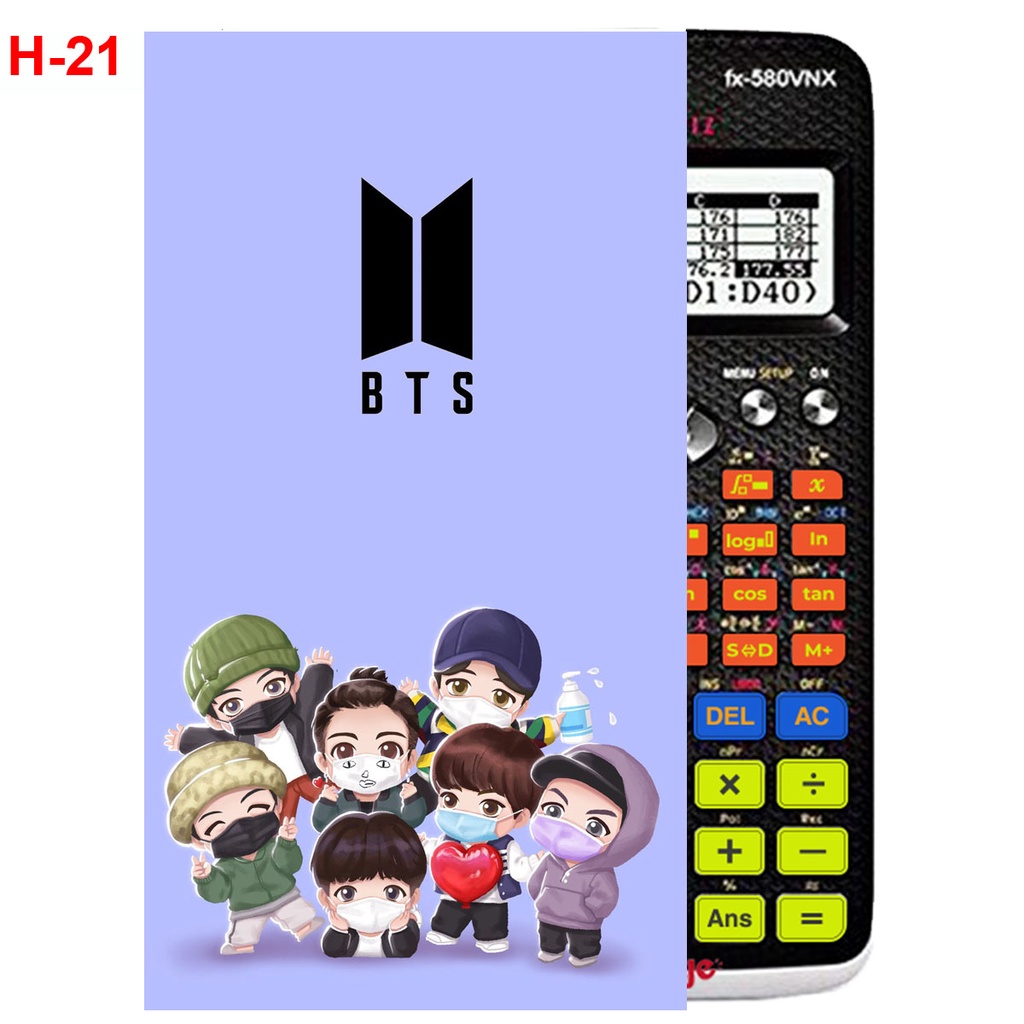Miếng dán máy tính BTS Casio fx570, fx580 ....nhóm nhạc Hàn Quốc