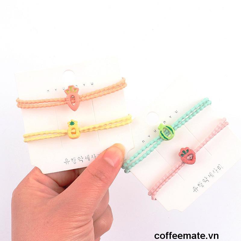 【coffeemate】⚡ Dây buộc tóc trang trí hình hoa quả dễ thương phong cách Hàn Quốc dành cho nữ dây cột tóc