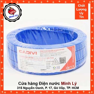 Dây Điện Đơn Mềm CADIVI CV 1.5 1X1.5mm Cao Cấp (100m/cuộn)