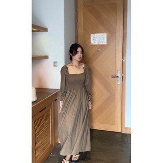 𝐒𝐢𝐧 𝐝𝐫𝐞𝐬𝐬: Đầm tay bồng linen dáng dài