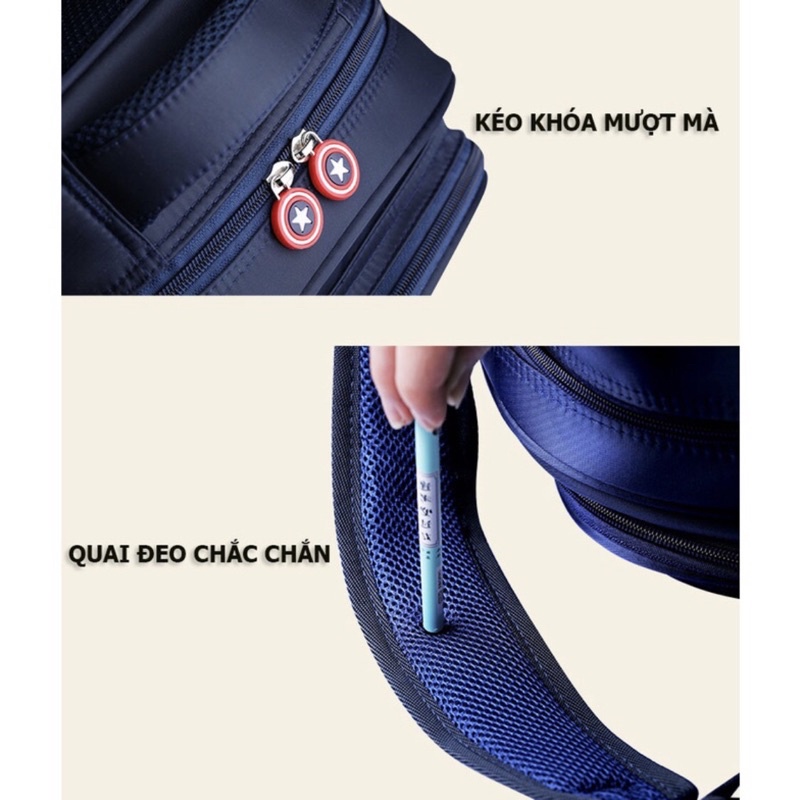 (Hàng mới về) HÀNG CAO CẤP - Balo đội trưởng Mỹ chống nước, chống gù ( lớp 1- lớp 5)