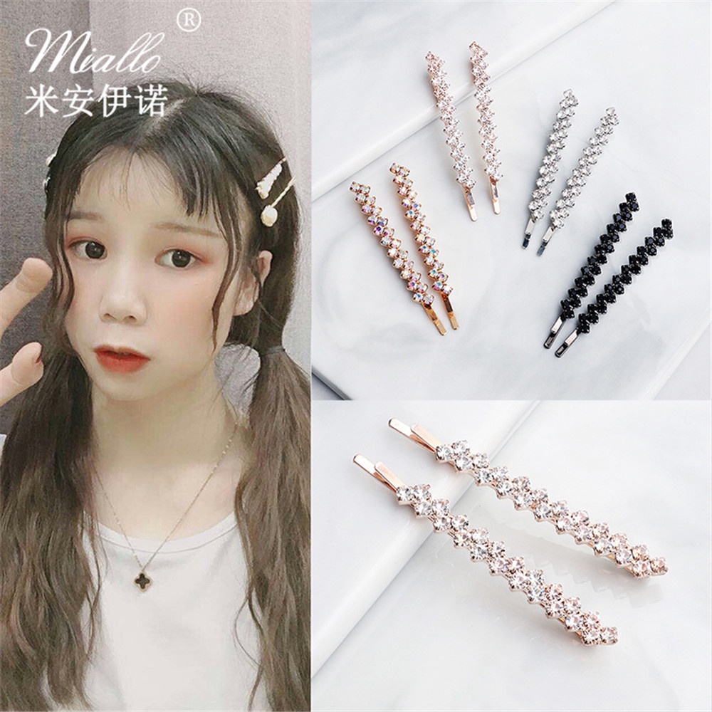 Bộ 2 Kẹp Tóc Đính Đá Lấp Lánh Sang Trọng Cho Nữ
