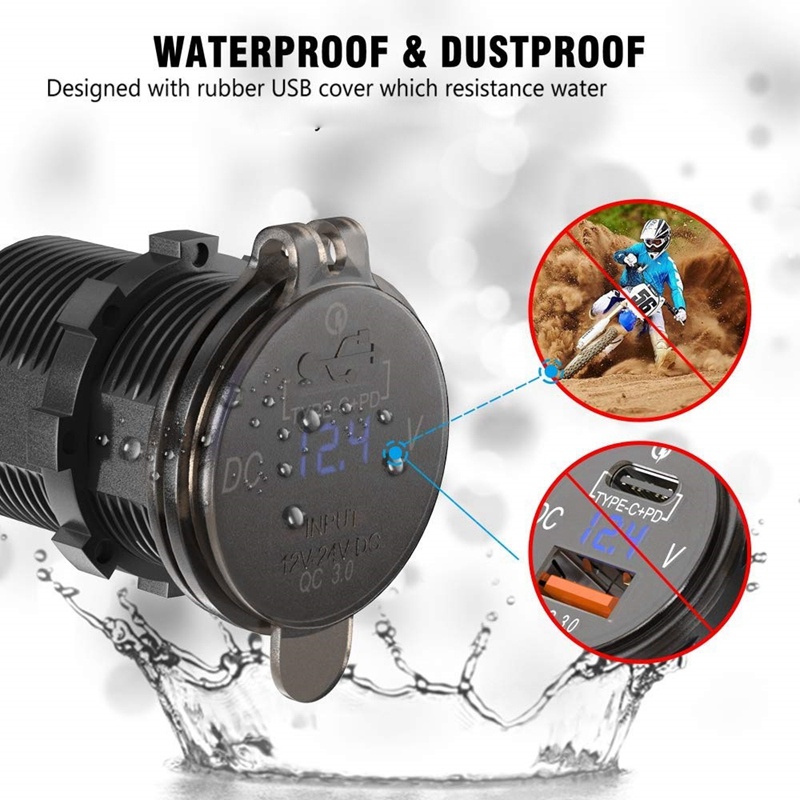 Tẩu Sạc Nhanh 18W 3.0 48W Type-C PD Cho Xe Hơi / Tàu Thuyền / RV / Xe Máy