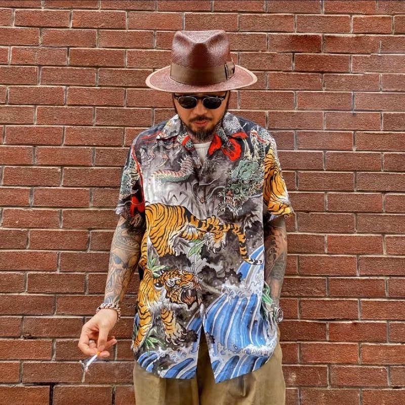 Wacko Maria - Áo sơ mi ngắn tay vintage unisex 01