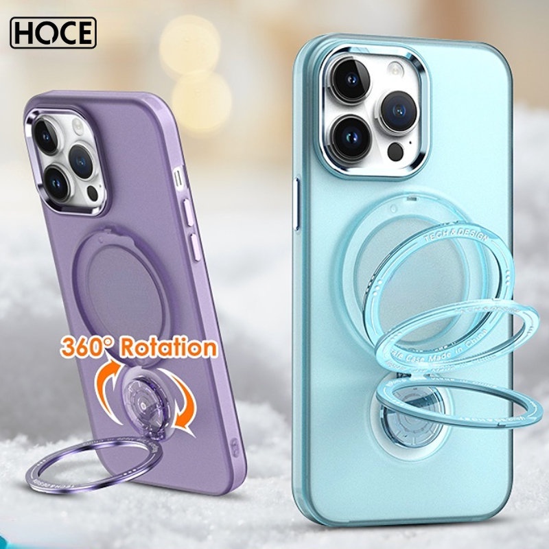 Phụ Kiện Chuyên Dụng Cho Xe Hơi Xoay 360 Độ 360 Độ° Ốp Điện Thoại Silicon Nhám Trong Suốt Chống Rơi Có Vòng Đỡ Nam Châm Xoay Cho iphone11 12 13 14 pro max