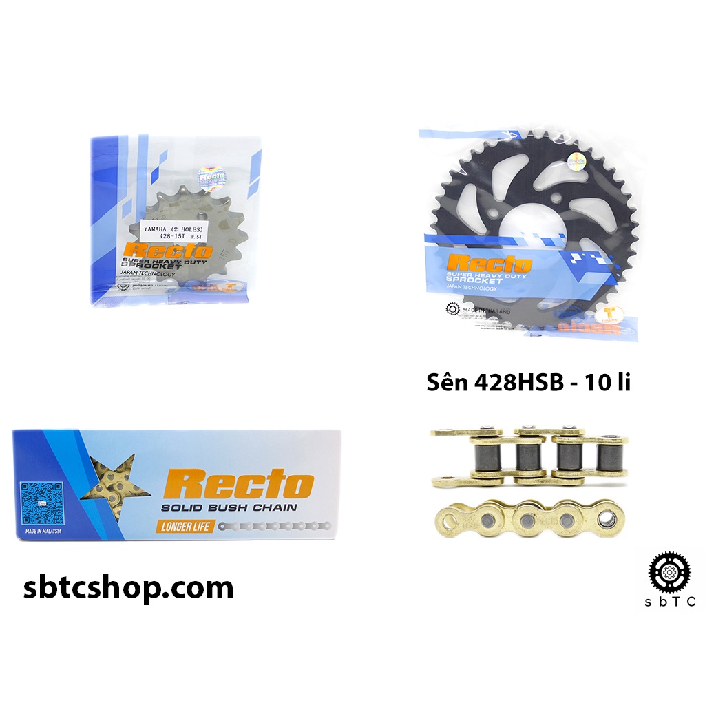 Nhông sên dĩa NSD Recto Suzuki En150 10 li chính hãng