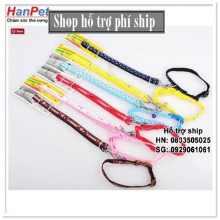 Hỗ trợ Ship- Dây dắt chó mèo dưới 3kg + kèm vòng cổ nhỏ xinh (sunzin 343)