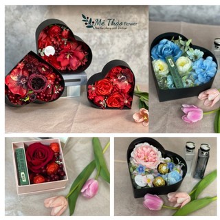 [Ảnh Shop Chụp] Hộp Đựng Quà Kèm Hoa Dùng Làm Quà Tặng Valentine, 8/3, 20/11 Sinh Nhật Của Mê Thảo Flower