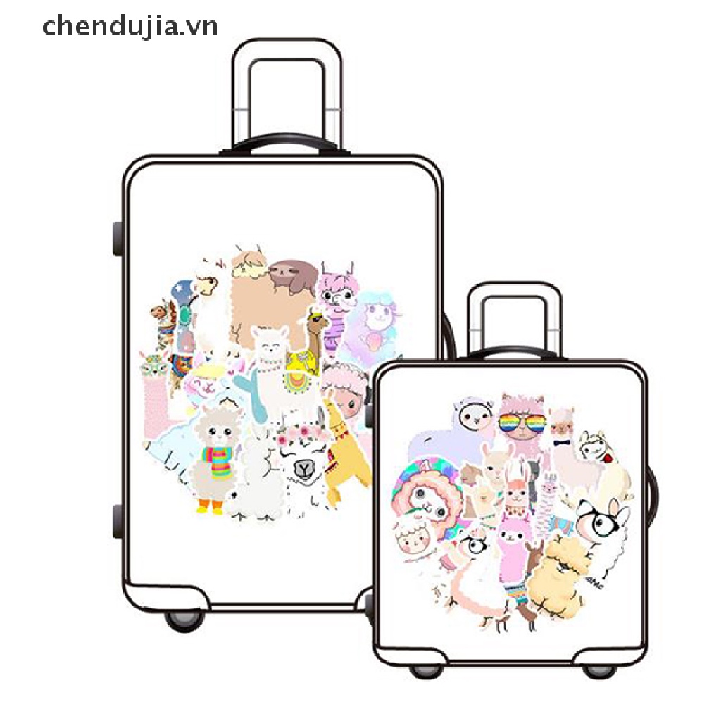 Bộ 50 Miếng Dán Trang Trí Laptop / Ván Trượt / Va Li Hình Lạc Đà Alpaca Độc Đáo