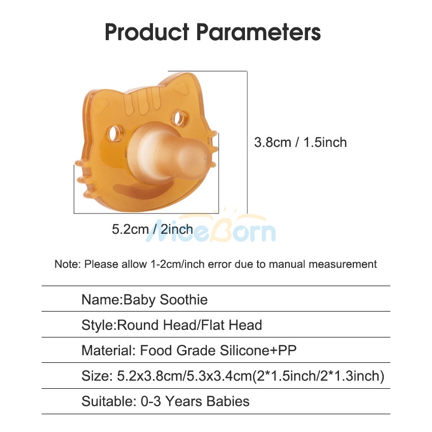Niceborn Núm Ti Giả Ngậm Mọc Răng Bằng Silicon Mềm Kèm Hộp Đựng Kẹp Tiện Dụng Cho Bé Sơ Sinh